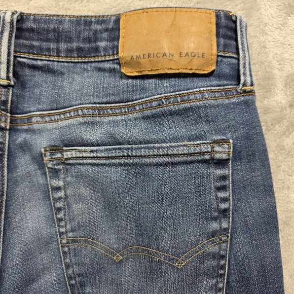 American Eagle Slim Jeans Mens Size 32x34 Dark Wash Airflex+ Temp Tech - Picture 4 of 11